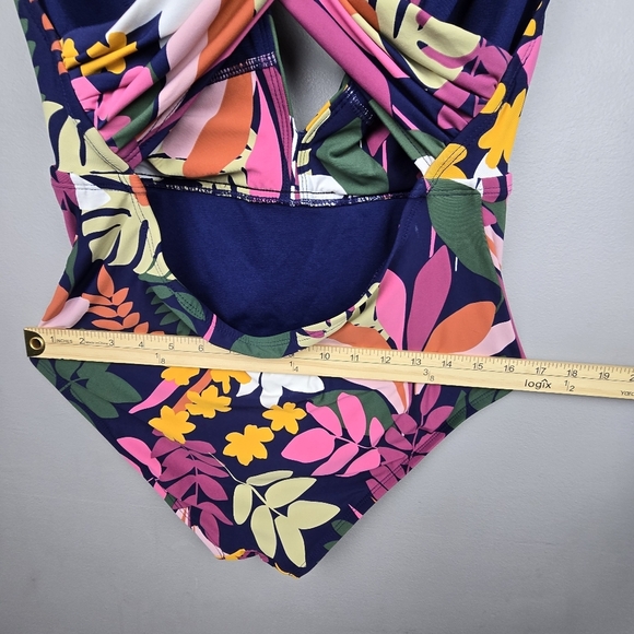 SEA ANGEL One Piece Floral Swim Suit Multicolored Navy Womens Size XL - Picture 11 of 15